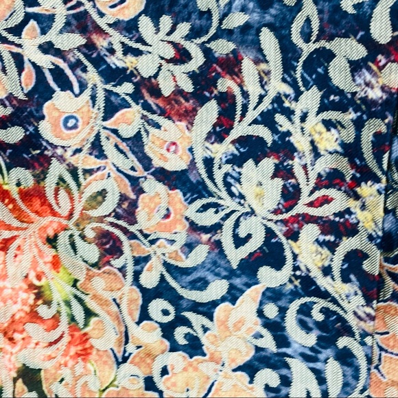 Elegance Paris Printed Flower Blazer Jacket Brown Black Gold size 10 - Picture 8 of 8